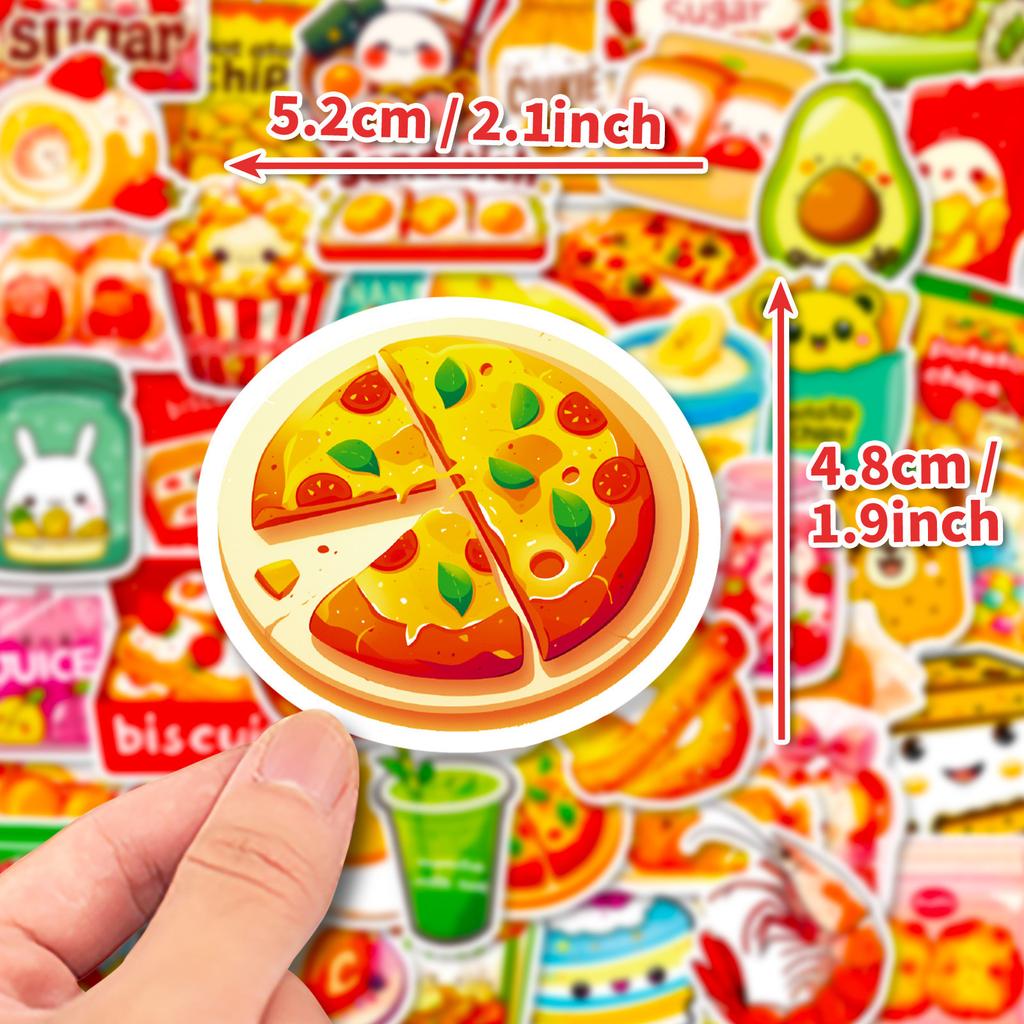 50 Snack Combination Cute Cartoon Stickers Kanto Boiled Pudding Rice Ball Graffiti Stickers Decorative Handbook