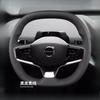 for Volvo EX30 2024 2025 Hand-stitched black non-slip  Leather Car Steering Wheel Cover