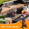 Wooden Miniature Violin With Stand Mini Violin Figurine Miniature Model With Stand Collectible Wooden Display Accessory Desk