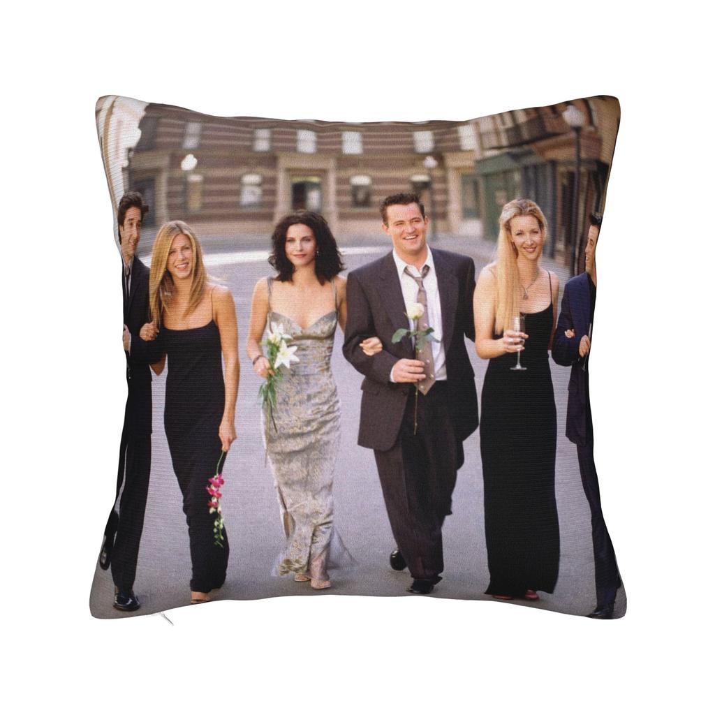 Friends Poster Pillowcase Printing Polyester Cushion Cover Decorations Tv Show Pillow Case Cover Home Zipper 45X45Cm