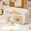 9 Compartments Large Capacity Pencil Case Cute Velcro Pen Bag Durable Stationery Storage for High School Students