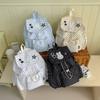 Schoolbag spring and summer backpack Korean version cartoon Korean backpack female drawstring design cute polka dot casual versatile student schoolbag