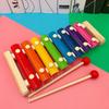 Baby Early Education Intelligence Color Wooden Hand Playing Piano, Infant Xylophone Children's Educational Eight-tone Piano Wooden Toys