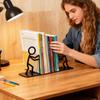 Bookend Holder for Desk Abstract Heavy Duty Metal Organizer Book Stopper Organzier for Kids Room for Bookshelves Coffee Tables