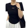 2026 Women's Slim Fit Short Sleeve Hollow Out Casual T-shirt