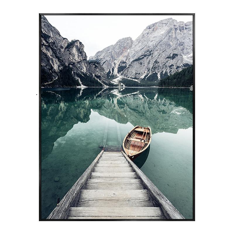 

Леопардовый лес лодка озеро гора природный пейзаж плакат скандинавские декоративные картины холст настенные художественные фотографии домашний декор комнаты 21x30cm No Framed