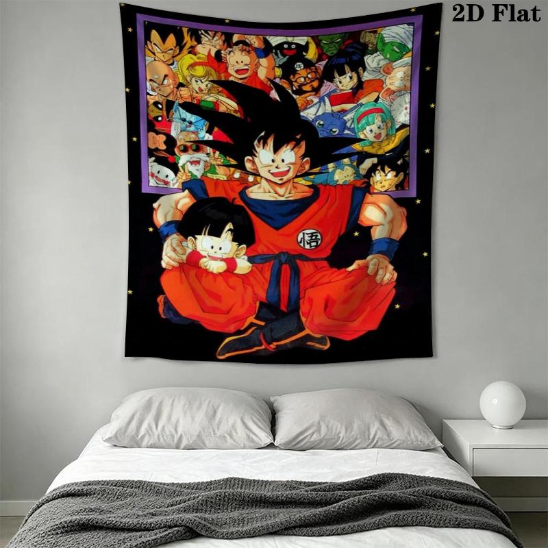 DRAGON BALL Wall Tapestry Aesthetic Wall Hanging Printed Fabric Blanket Decorative Tapestries for Bedroom Living Room Home Decor