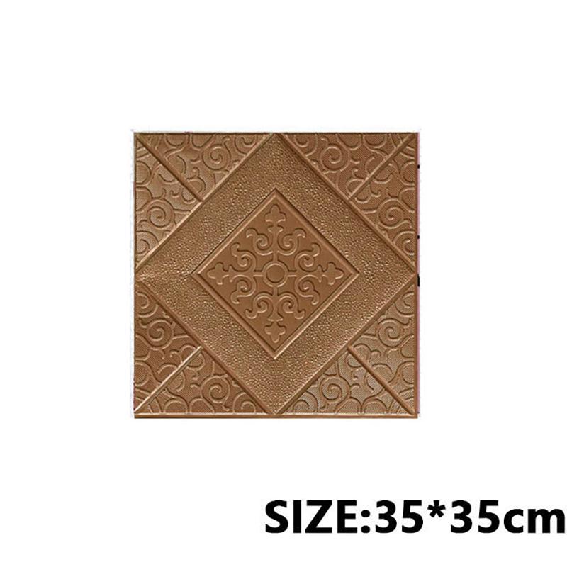 1Pcs 35*35cm Self-adhesive 3D Background Wallpaper Foam Wall Sticker Waterproof Moistureproof Living Room Decoration