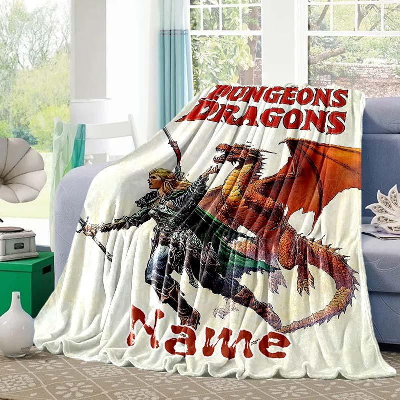 Dungeons And Dragons Customize Your Name Blanket Warm Comfortable And Soft Blankets Are Suitable For Home Chairs Office Sofas Sofas Office Camping And