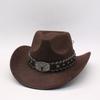 New ethnic style bull head riding jazz hat European and American cowboy hat peach heart cowboy hat