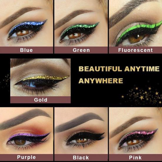 Yousheng 4Pairs/Set Eyeliner Sticker Glue-Free Self-Adhesive Colorful Fashion Beauty Makeup Eyeline Sticker for Female