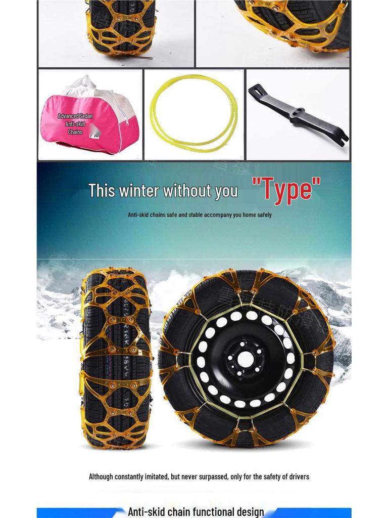 Verdickte Anti-Rutsch-Schneeketten für Limousinen, Minivans und Geländewagen