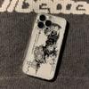 Gothic Dark Sketch Text Print Clear Phone Case for iPhone 17 16 15 14 13 12 11 16E Series Pro Max Plus Double Layer Protection