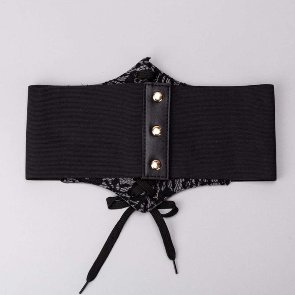 Adjustable Lace Cummerbunds Solid Color Wide Waist Corset Fashion Corset Belt Ladies