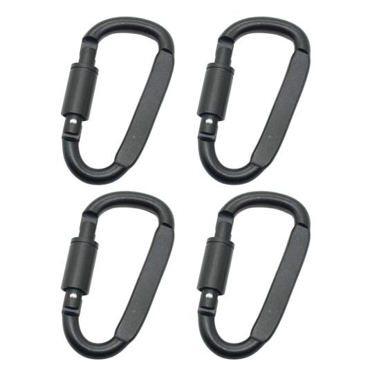4Pcs Heavy Duty Carabiner Clip, Aluminum Alloy Outdoor Keychain Carabiner, D Shaped Metal Hook Buckle for Water Bottle, Key, Backpack