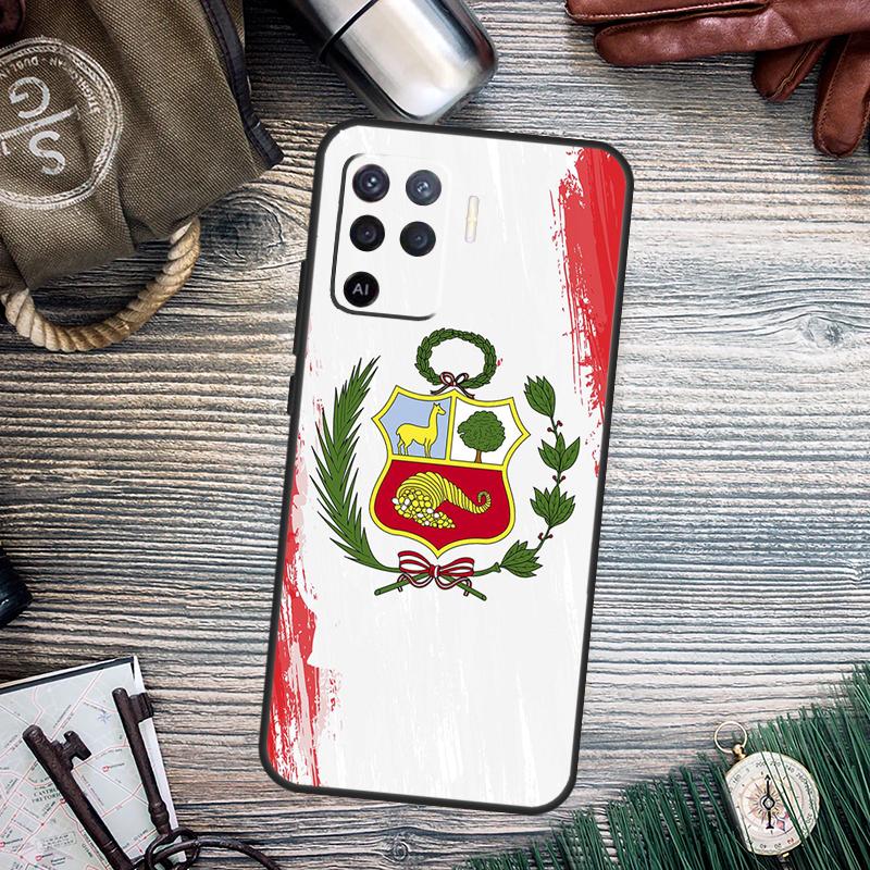 Peru Flag For OPPO A15 A16 A17 A76 A96 A77 A52 A72 A5 A9 A79 A58 A78 A98 A94 A74 A57S A54S A53S Case