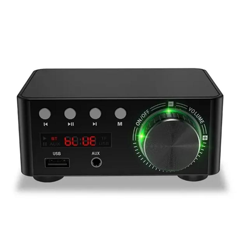 B03B-50W + 50W 100W Wzmacniacz Bluetooth 5.0 Cyfrowy Wzmacniacz Mocy Audio Klasa D USB AUX TF Kino Domowe Hifi Stereo