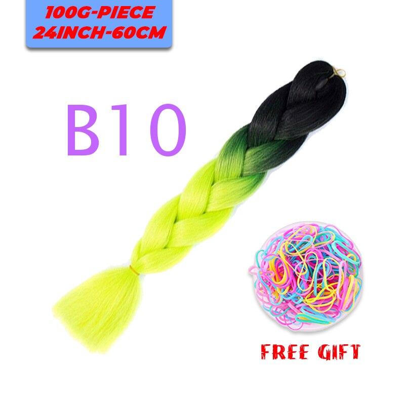 MERISIHAIR Single Ombre Color Synthetic Hair Extension Crochet Twist Jumbo Braiding Long Hair