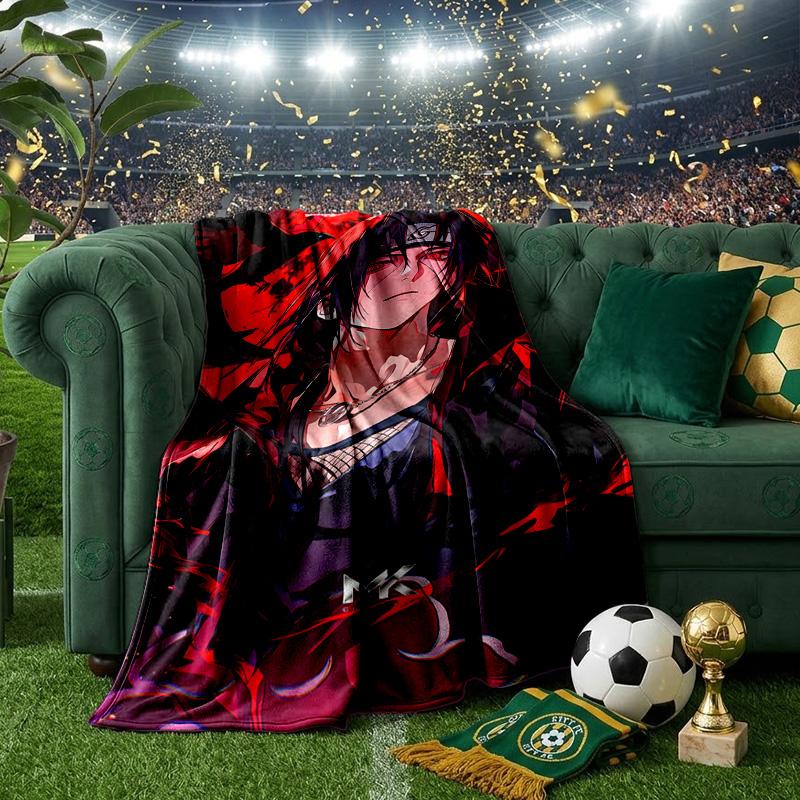 Dark Anime Ninja Character Blanket Lightweight Ideal Bedding Blanket Perfect for Travel, Camping, Living Rooms, Offices, Sofas, Fan Christmas Gift