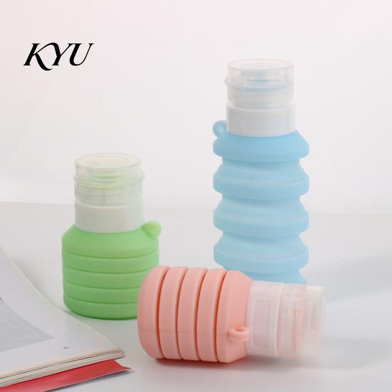Leak Proof Travel Containers 50/110ML Collapsible Silicone Bottle for Toiletries, Leak-proof Bottles Size Container, Foldable Refillable Shampoo