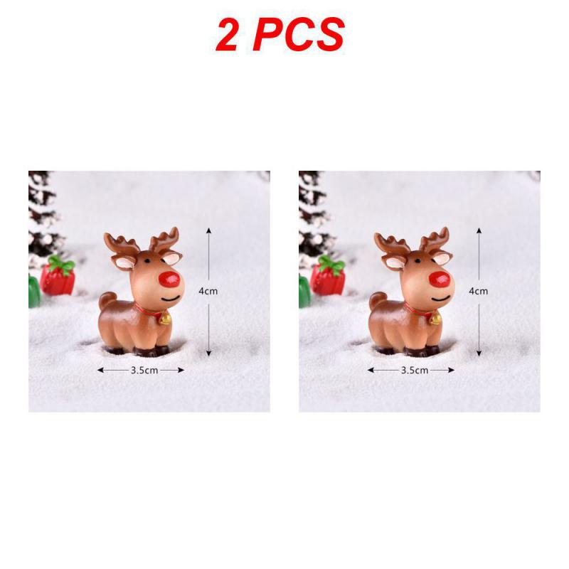 Christmas Figurines Dollhouse Ornament Home Decorations Fairy Garden Micro Landscape Deer Xmas Tree Santa Claus Snowman