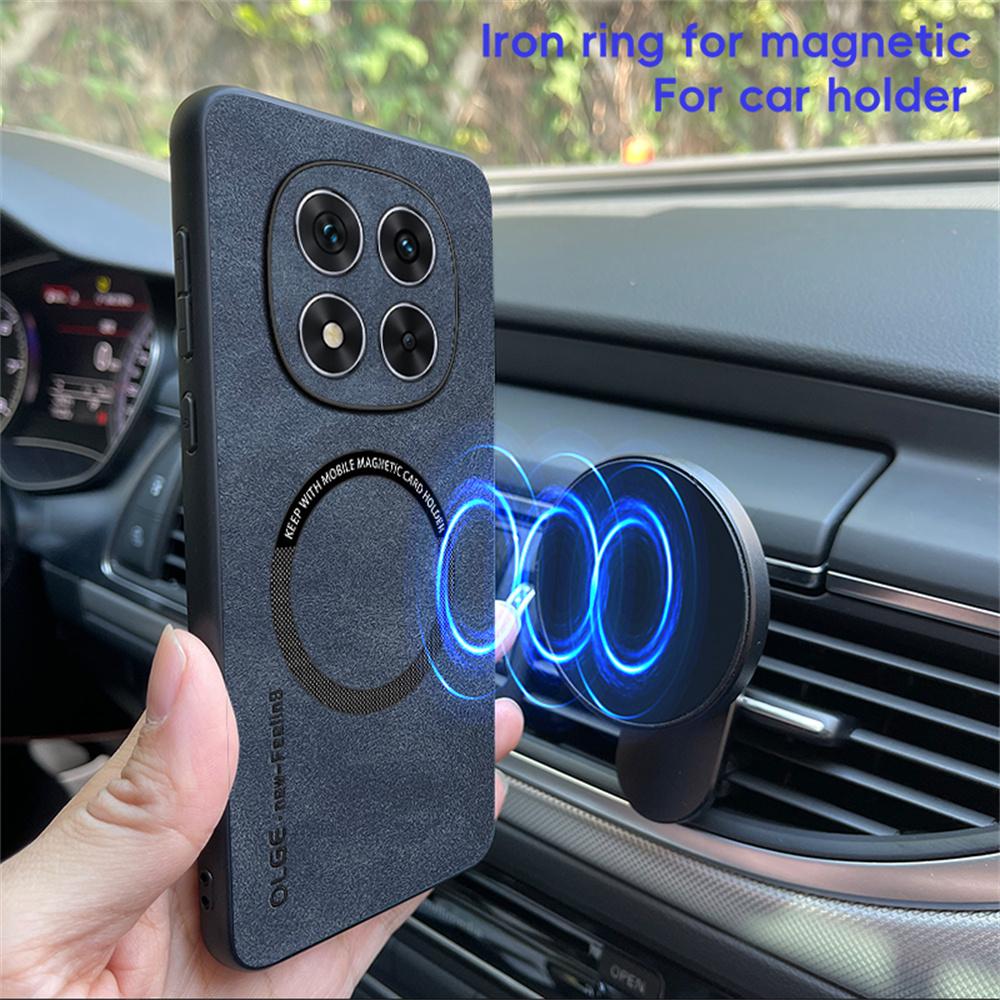 WANLONFENG YBP Series For Xiaomi Redmi Note 14 Pro 5G/Poco X7 5G Magnetic Case with Tempered Glass Film PU+TPU Phone Cover Precise Cutouts
