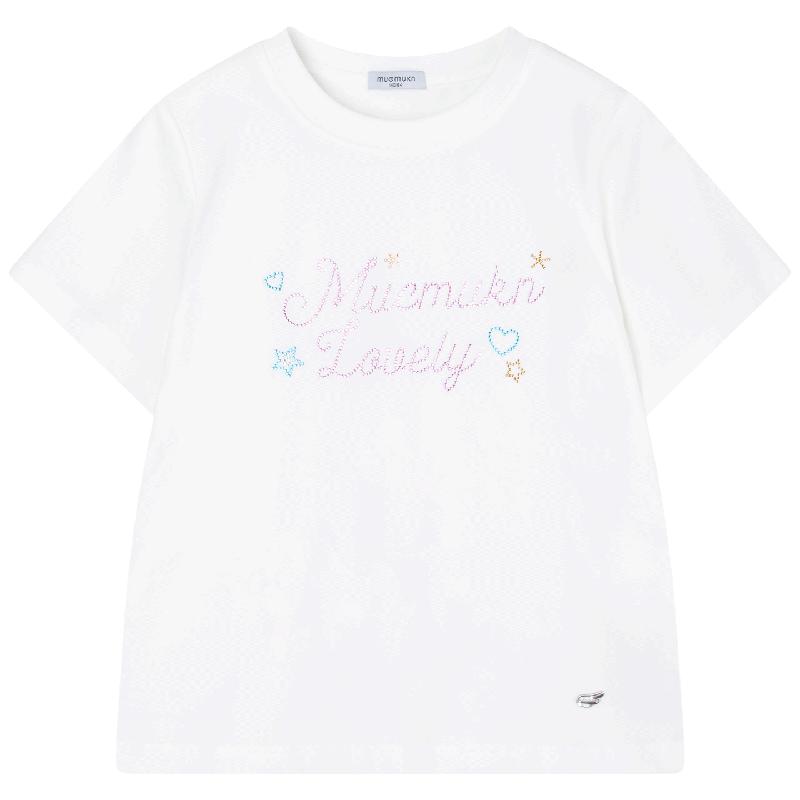 Mucmukn Girls Sparkling Summer Cooling Y2K Rhinestone T-Shirt 120