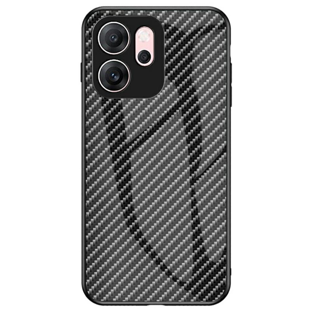 

Для Oppo Reno14 F 5G Чехол Закаленное стекло Противоударный Чехол для телефона Black Fiber