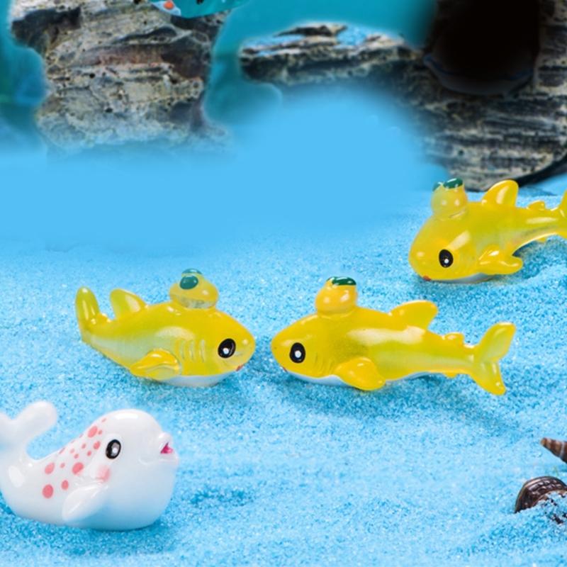 Miniature Ocean Animal Figurines 10Pcs Set for Aquariums Decoration and Birthday Party Including Resins Whale Sea