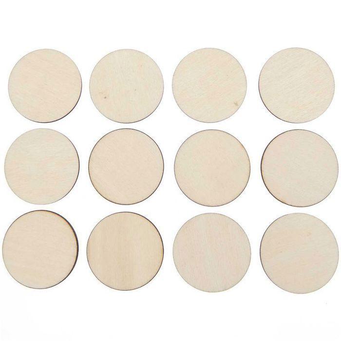 Natürliche Holzscheiben - RICO DESIGN - 38 mm - 12 Stück - Beige - Gemischt
