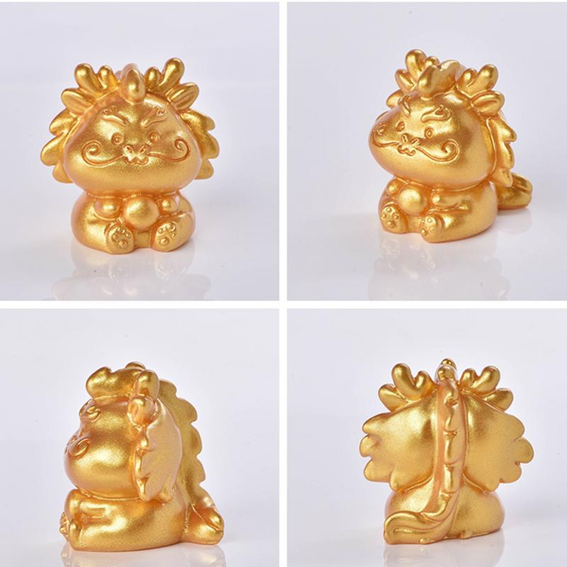 Golden Resin Animal Statue Ornament ChineseZodiac Rat Ox Tiger Rabbit Dragon Snake HorseSheep Monkey Chicken Dog Pig Desk Decor