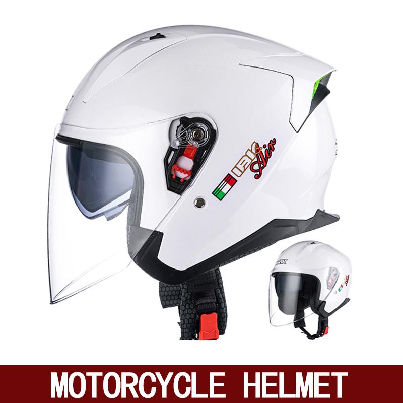 Motorcycle Helmet Warm Retro Cruise 3/4 Helmet Unisex Double Lens Half Helmet Motorcycle Sun Helmet.