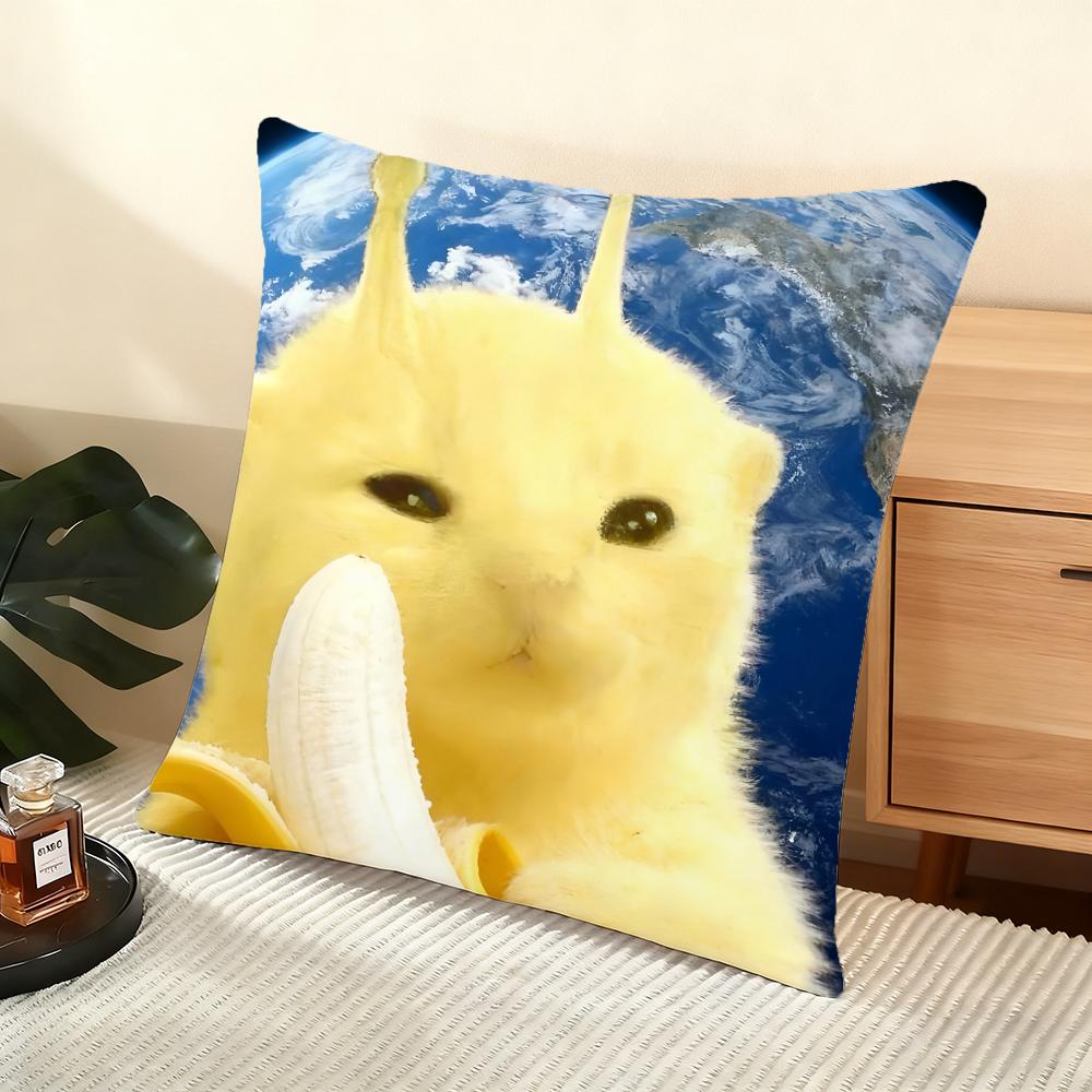 Cute Cat Cushion Cover Soft Short Plush Pillow Cover Smooth Cozy Texture Aesthetic Cushion Case Home Decor