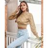 New Knitted Pullovers Women Autumn Winter Casual Long Sleeve Hollow Out Sweater Crop Top