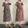 Real Shot Summer New Cotton and Linen Literary and Retro Ethnic Style Waist Thin Short-sleeved Dress Women