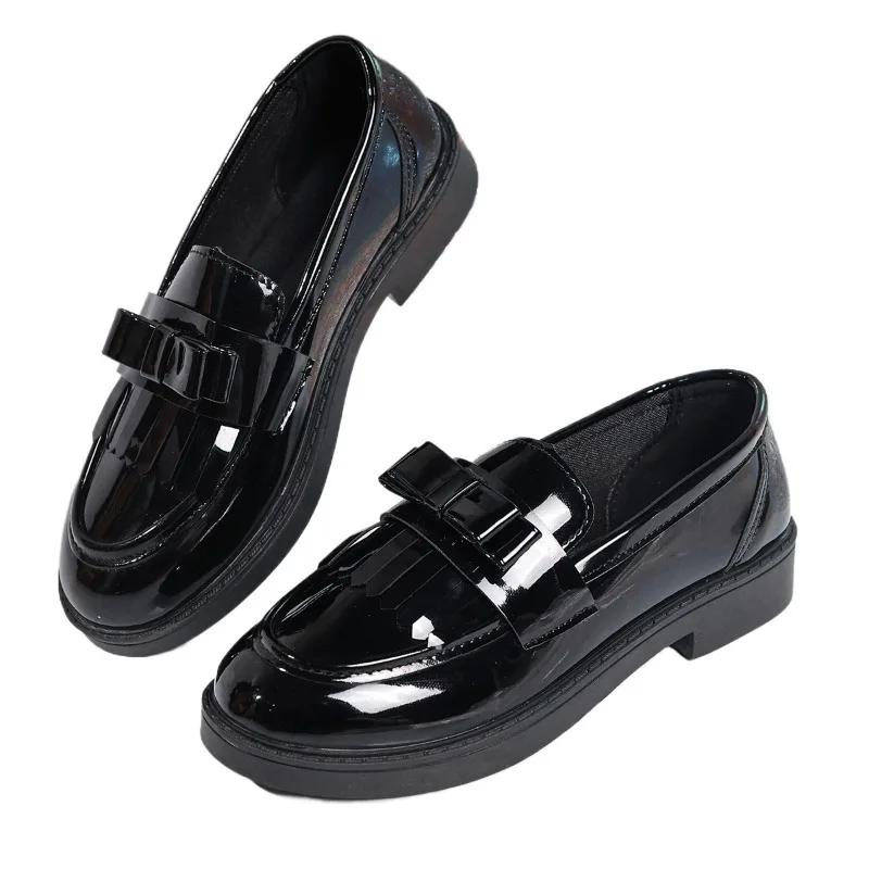 Fashion 2025 Classics Loafers Women's High Heels Round Toe Low Heel Outdoor Daily & Office Pumps Women Bow Tie Slip on Plus Size Shoes