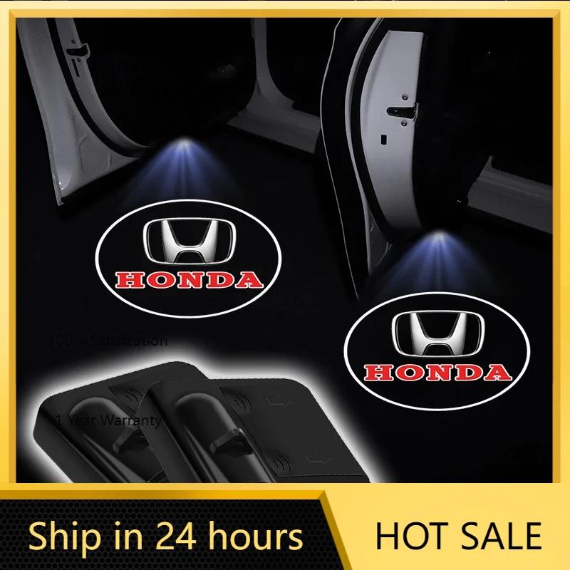 For Honda Car Door Projector Lamps LED Welcome Light Car Accessories For Honda Civic Mugen Accord Odyssey JAZZ CRV Fit Hrv Jazz