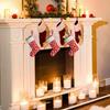 Christmas Stocking Holders Hooks Metal Fireplace Stocking Hanger Multi-Use Mantel Garland Clips for New Year Decorations
