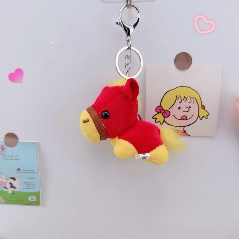 1 szt. Wypchana urocza lalka kucyka wisiorek Maskotka roku Kolorowy mały koń breloczek pluszowe zabawki Wspaniała świąteczna dekoracja