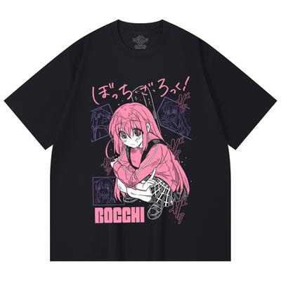 230 g/m² 100% Baumwolle Bocchi The Rock V5 Druck Unisex Schweres Baumwoll-T-Shirt