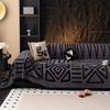 1pc Plush Sofa Cover - Modern Black & White Geometric Pattern,it for 1/2/3/4-Seater & Sectional Sofas - Luxury Living Room Decor