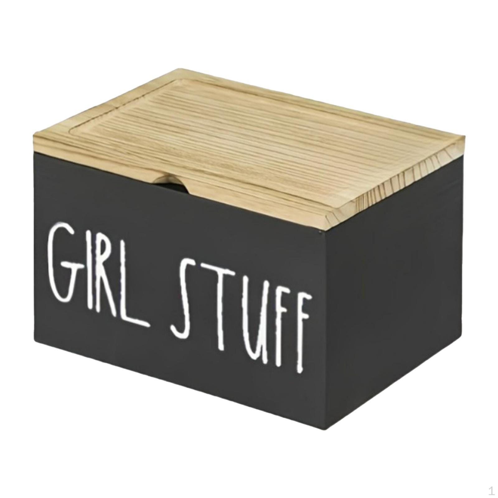 

Bathroom Storage Bin for Pads with Movable Divider And Hinged Lid чёрный