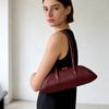 Bolsa de Ombro de Marca Estilosa Versátil Bolsa de Axila Feminina Bolsa de Mão de Luxo de Alta Qualidade Cor Sólida Minimalista Bolsa de Bowling