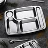Stainless Steel 5-Compartment Lunch Tray