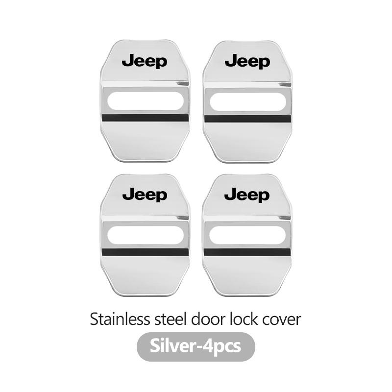 4pcs Car Styling Door Lock Protection Cover Stainless Steel Accessories For Jeep Cherokee Patriot Liberty Wrangler JK JL