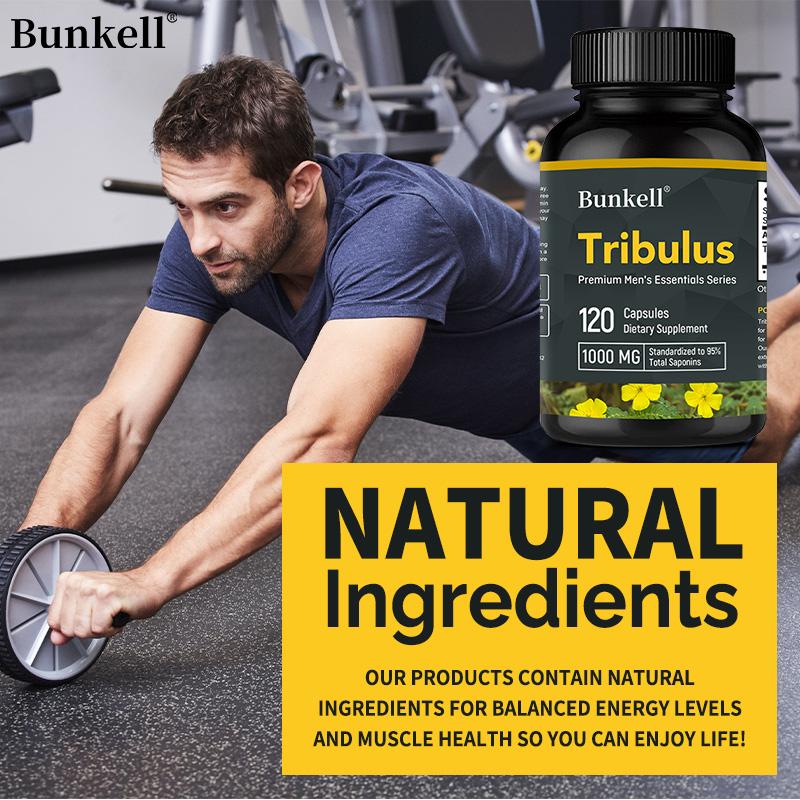Tribulus terrestris extraktkapslar 1000 mg, energistödstillskott 120 kapslar