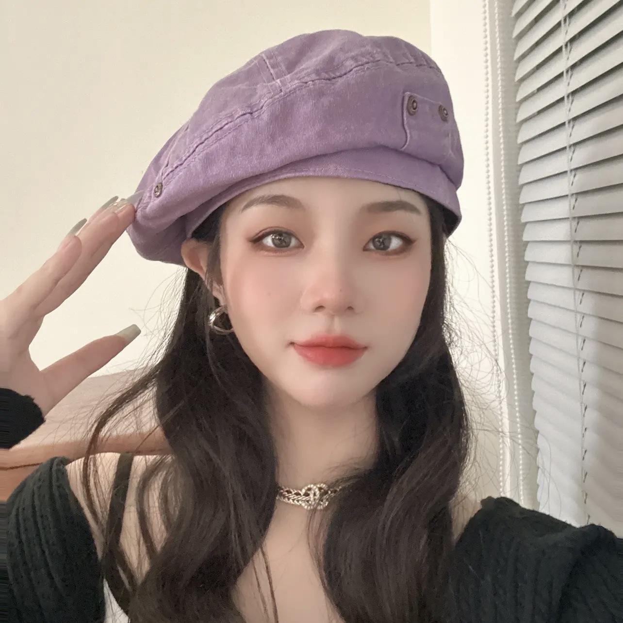 

Beret Women s Washed Old New Product Small Face Small Big Head Circumference Stylish Painter s Hat Retro Casual All Match Beret Hat Adjustable