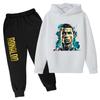 Ronaldo CR7 Estampado Ídolo del Fútbol Ropa Sudadera para Niños Conjunto de 2 Piezas Traje de Pantalón Chándal para Niños Niños Niñas Ropa Chándales Deportivos