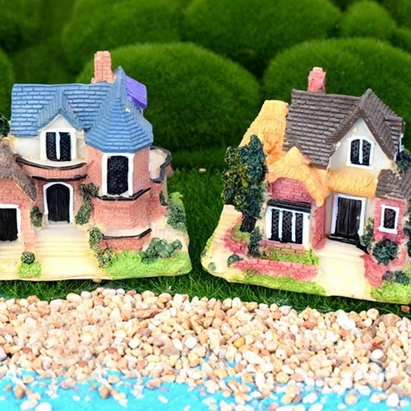 Creativity DIY Succulent Plants Pot Culture Microlandschaft Fairy Castle Stone House Decoration Accessories