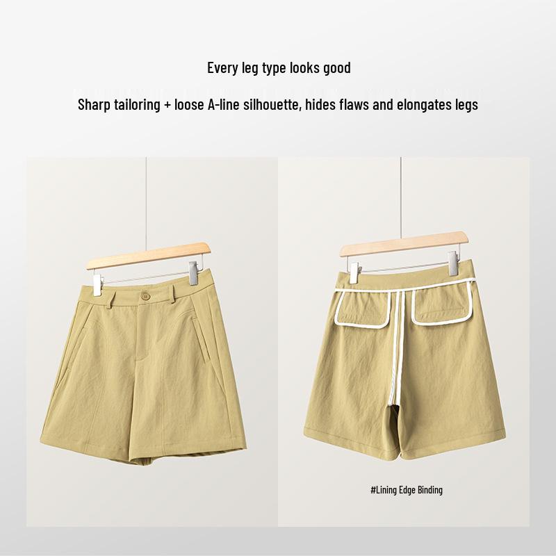 Women's 2026 Summer High-Waisted Loose Wide-Leg Capri Shorts - Casual Straight Five-Point Style